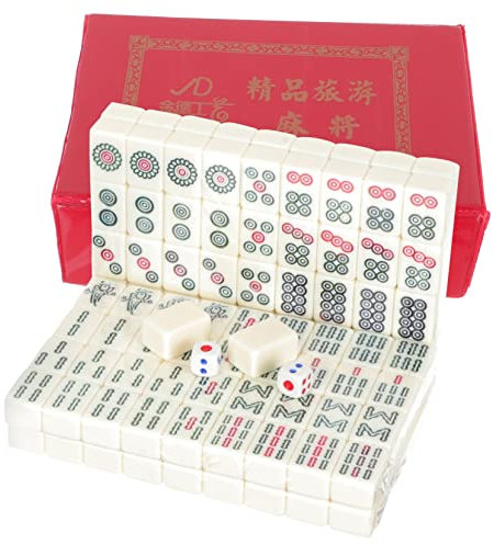 MUSISALY Mahjong Chinois Ensemble Mini-kit De Voyage Jeu De Table Rétro Kit De Camping Pratique