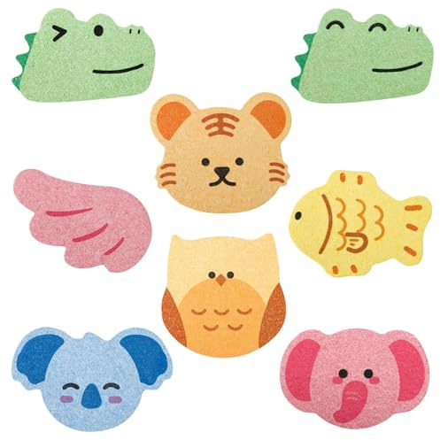 8 Pezzi Spugne Da Bagno Per Bambini Panni In Spugna Per Animali Simpatici Cartoni Animati Spugne Da Bagno Accessori Da Bagno Spugne Per La Pulizia