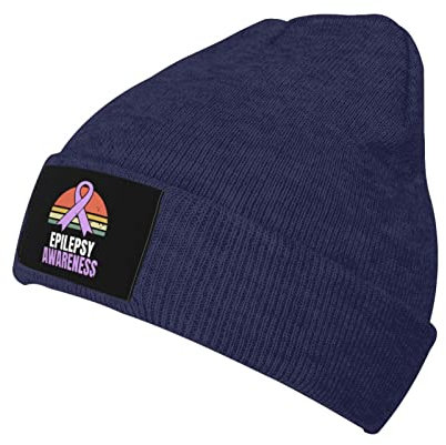 Strickmütze Epilepsie-Bewusstsein Beanie Mütze Bequeme Cuffed Hats Atmungsaktive Beanie Hut Für Running Camping Fischen