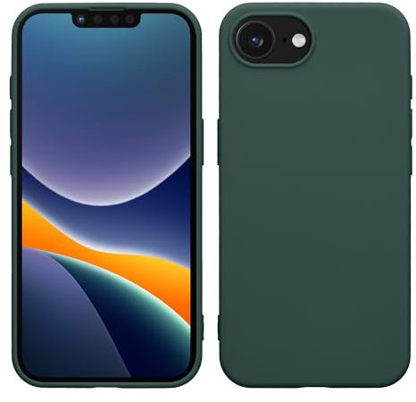 kwmobile Case Compatible with Apple iPhone 16e Case - Soft Slim Protective TPU Silicone Cover - Blue Green