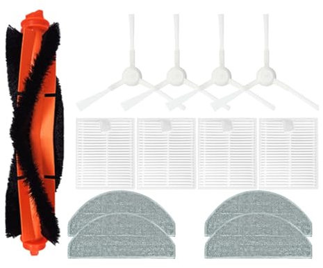 Nilnyvda Cubierta de Cepillo Lateral Principal, fregona con Filtro HEPA Compatible con Xiaomi S20/D106, Piezas de Repuesto de Robot Aspirador, Accesorios(013)