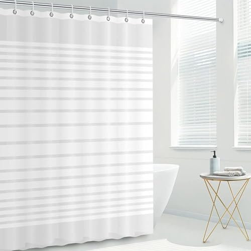 IGINOA Duschvorhang 180x200 Weiß Antischimmel Badevorhang Shower Curtains Wasserdicht mit ösen Motiv Weiss Duschrollo Schimmelresistent Badewanne Vorhang Duschvorhänge Muster Badewannenvorhang