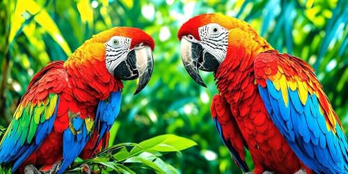 Malen Nach Zahlen Erwachsene Groß xxl, Farbe Papagei DIY kinder Öl Leinwand Gemälde Set, Knitterfreie Leinwand, Pinsels und Hochwertige Acrylfarbe,Geschenk Kreativität Malen Nach Zahlen 60x120cm S-546