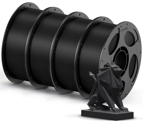 ANYCUBIC PETG Filament 1.75mm, 3D Printer Filament, Dimensional Accuracy +/- 0.02mm, Exceptional Toughness, Print with Most FDM 3D Printers,Intelligent Identification, 3 Pack 1KG Reusable Spool, Black