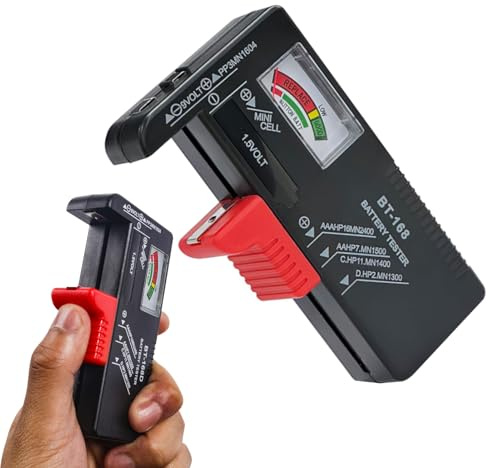 Universal Battery Tester, Battery Checker for AA, AAA, C, D, 9V and 1.5V Button Cell Batteries, No Batteries Required