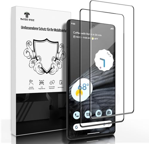 Three-Tree Schutzfolie für Panzerglas für Google Pixel 7 Pro, Hochpräzise Fingerabdruckerkennung 9H Härte, 2 Stück Handy Display Schutzglas für Google Pixel 7 Pro