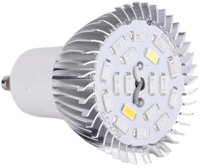 Culnflun Vollspektrum-LED-Wachstumslampe, 18 W, 18 LEDs, Pflanzenwachstumslicht für den Innengarten, Hydrokultur, Gewächshaus, Pflanzung, Aluminium, Silber, 48 x 65 mm (GU10)