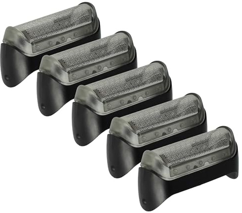 vhbw 5x Scherfolie kompatibel mit Braun CruZer5 Face | CruZer3, CruZer4 Face, CruZer2 Elektrorasierer + Rahmen, schwarz/silber