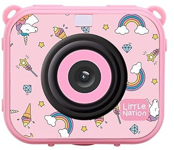 Little Nation Waterproof Kids Action Camera – Mini HD Kids Camera with Underwater Case, Small Digital Camera for Outdoor Adventures & Creative Play (Pink)