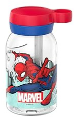 Mepal - Trinkflasche mit Trinkhalm Campus - Drehverschluss mit Grifföffnung - Hygienischer Verschluss - Trinkflasche mit strohhalm - Auslaufsicher und Spülmaschinengeeignet - 450 ml - Spiderman