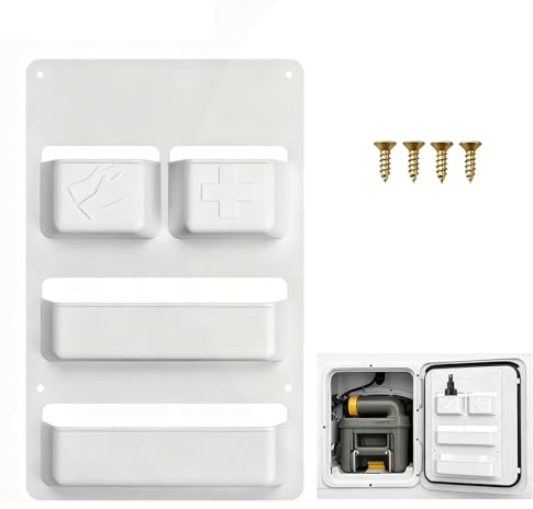 Fonyet Motorhome Service Flap Organiser RV Door Storage Box 28 x 18 x 4 cm Toilet Service Flap Door Organiser for Boat Camping Caravan Caravan Toilet Cabin