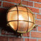 Applique murale extérieure en laiton et verre IP64 pour jardin et terrasse Ø24 cm E27 max. 18 W Rustique Maritime Lampe extérieure ronde SERIFOS