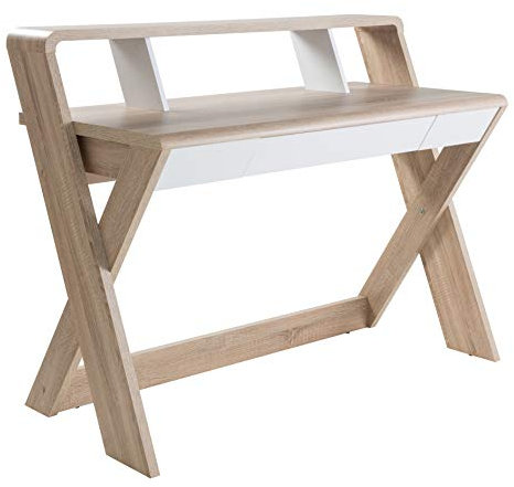 Alphason,AW2110,Aspen Light Oak and White Trestle Desk,Light Oak and White,950x1000x580mm