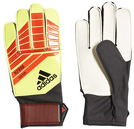 adidas Predator Junior Soccer Gloves, Solar Red/Solar Yellow/Black, Size 5