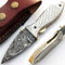 Cuchillo de acero damasco - hecho a mano con funda