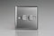 VARILIGHT Brushed Steel Classic 2-Gang 2-Way V-Pro Push On/Off Rotary LED Dimmer 2 x 0-120W JTP252