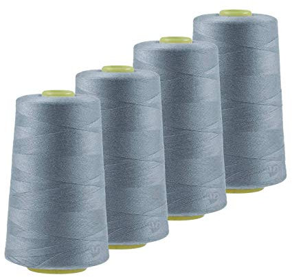 4 x 4572m Qualitäts Overlock-Garn Overlock-Nähgarn Oeko-Tex Farbe 701-740, Farbe:A733 fehgrau