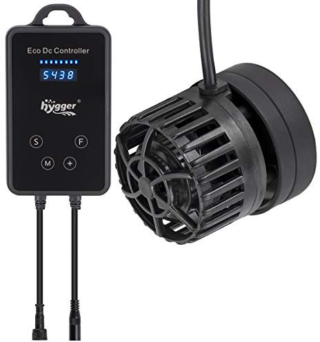 hygger Mini Wave Maker Aquarium Magnetic DC Powerhead with LED Display Controller for Saltwater Tank, 1600 GPH Aquarium Water Circulation Pump 5 to 30 Gallon Black