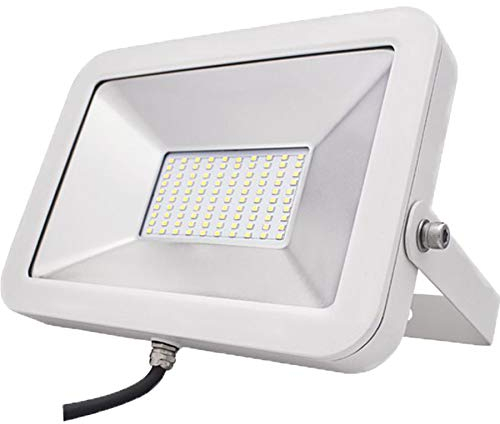 August Müller Lichttechnik AG LED Strahler AML® FL 20W, Profi-Qualität für außen, IP65, Metallgehäuse weiß, 2700K warmweiß, 50.000h Lebensdauer