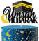 Schwarzer Glitzer Umrah Mubarak Cake Topper-Happy Eid Party Decor - islamische muslimische Party Dekorationen Supplies
