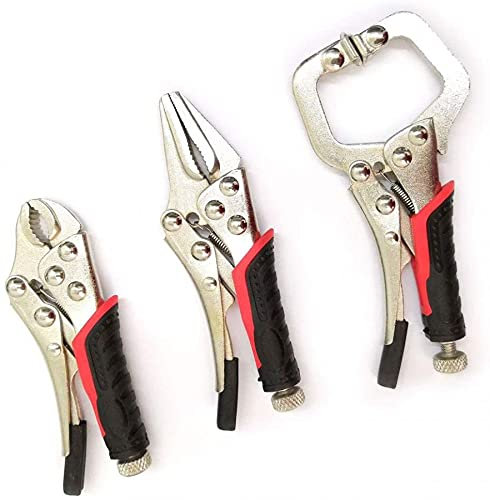 SET 3 MINI PINZE A SCATTO TIPO GRIP 4 - 5 AUTOBLOCCANTI A PRESSIONE REGOLABILE