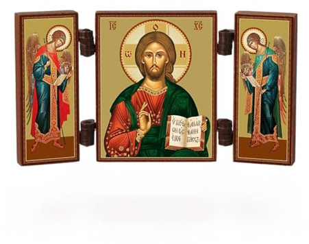NKlaus - Jesus Christus - christliche Ikone Triptychon - Spasitel - reise Altar Holz 36177