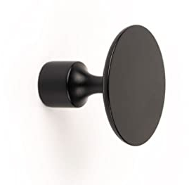 Gedotec Möbelknopf Metall Schwarz matt - FLOID | 1 Stück Knopfgriff rund | Schrankknopf Maße: Tiefe: 30 mm | Garderobenhaken rostfrei | Metallknopf - Kommodengriff - Möbelgriff
