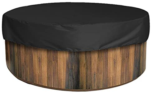 UVCMDUI Whirlpool Abdeckung Rund, 100% Uv Schützende Whirlpool Abdeckplane, Wasserdicht Whirlpoolabdeckungen für Badewanne Und Pool,Schwarz,200 * 30cm