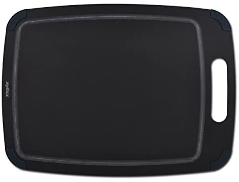 Zyliss Large Kitchen Chopping Board Made from Recycled Wood Fibre, Non Slip Feet, Juice Grooves, Handle Grip, Easy to Clean, 44.5cm x 33cm, Dishwasher Safe