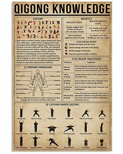 Ara Step Retro Knowledge Art Poster Prints 8 (Qigong Knowledge Vertical Art Poster For Indoor Home Decoration Christmas Gift,297 x 420 mm)