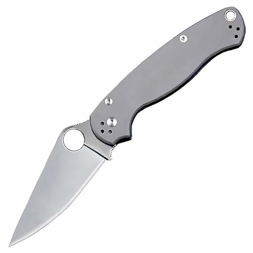 Pocket folding neck knife aus titanium, EDC Outdoor messer survival, Premium taschenmesser Titan Klappmesser, Titanlegierung Edelstahl messer, Kleine handliche werkzeug loch scharfe metall silber clip