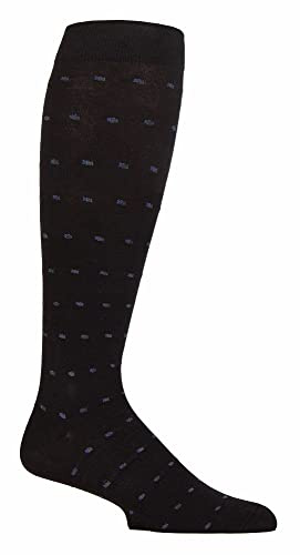 IOMI - Mens 18 mmHg Graduated Compression Travel Flight Socks for DVT (9-11 UK, Black (Squares))