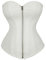 Hengzhifeng Corsage Damen Kunstleder Korsage Reissverschluss Korsett Top Gothic (EU 38-40,Weiß)