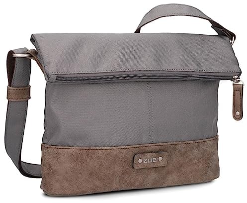 Damen Handtasche Olli OT6 erweiterbare Umhängetasche 2/4 Liter Crossbody Bag wasserabweisend robust strapazierfähig Canvas-Stil Vintage-Look (rock)