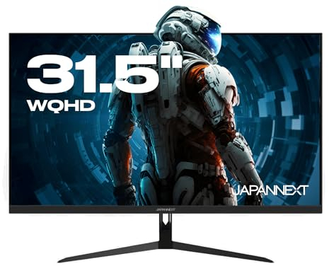 JapanNext Monitor Gaming 31.5 IPS 2K WQHD (2560x1140) 165hz 1ms | HDR | Inclinación Ajustable Altavoces Integrados | Flicker-Free G-Sync/FreeSync | Garantía de 2 años | JN-IPS3150WQHDR165