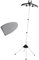 Gralara Percha de Ropa para Planchar a Soporte de Plancha de Poste de Retráctil 84-160 Cm Soporte de Máquina de Planchar Telescópico de Altu, Negro, Individual