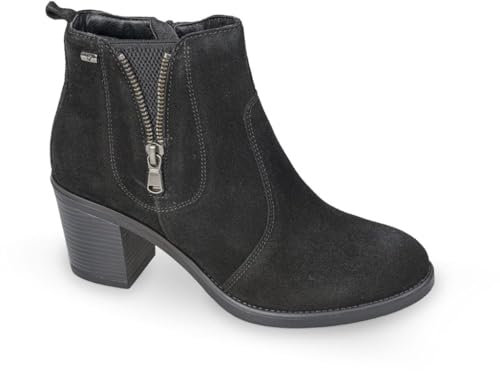 Valleverde 47641 Stivaletto Donna In Camoscio Con Tacco 6Cm Ideale per ogni occasione (Nero, 41)