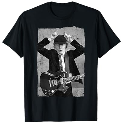 Offizielles AC/DC Rockband Angus Young Distressed Foto Musik T-Shirt