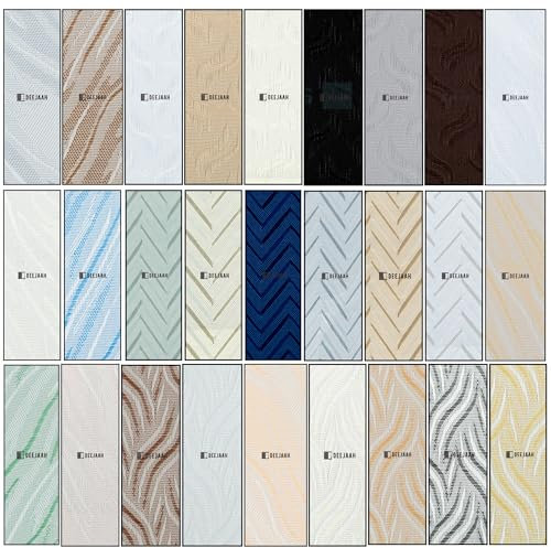 DEEJAAH® Made To Measure Vertical Blinds Slats Replacement Durable Polyester Fabric, 3.5 inch (8.9cm) Wide Louvres with Hangers, Weight & Chain included, Customizable Length