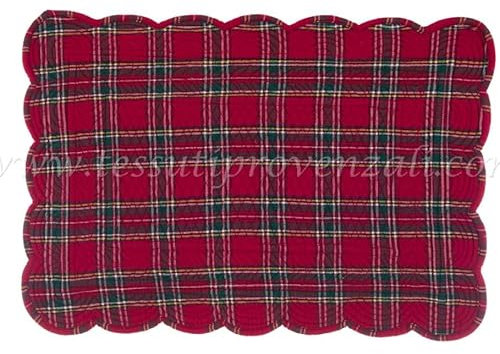 Tovaglietta americana rettangolare con fantasia tartan Blanc MariClo' - Tartan