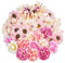 ROLLWAY 34pcs Fleurs Artificielles Deco，Mini Fleur Artificielle Fausse Fleur Decoration Petite Tête de Fleur Rose Artificielle 4-7cm Petites Capitules Tete pour décoration Mariage DIY Couronne