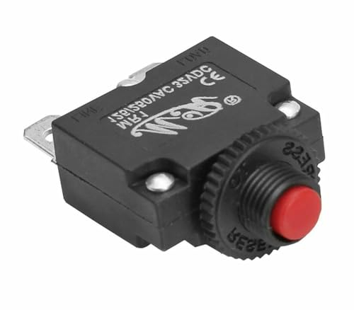 Thermoschalter Leistungsschalter Sicherungsautomat 12V 24V 230V KFZ LKW Sicherung Boot Bootssicherung Automatik schwarz (3A)