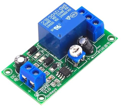 JDXFENG NE555 Módulo de relé de retardo de tiempo Tablero de interruptor de relé temporizador 12V DC 0-60s ajustable