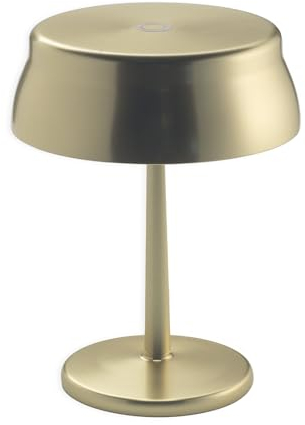 Zafferano, Sister Light Wi-Fi Mini Lampe, Wiederaufladbare und Kabellose Tischlampe mit Fernbedienung, Geeignet für den Innen- und Außenbereich, Stufendimmer, 2200-4000 K, Höhe 17 cm, Farbe Gold