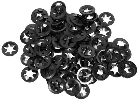 Kozelo 100 Piezas Arandelas de Bloqueo de Estrella con Dientes Internos - [5 mm ID x 12 mm OD] para Absorción de Impactos Bloqueo de Velocidad Rápida Metal