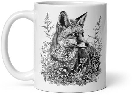 Tasse Natur Hirsch Wildschwein Fuchs Laie Markassin Wald Spaziergang Jagd Tiere Landschaft Tee Kaffee Original Tasse Geschenk Kollege Herren Damen Naturforscher Opa Oma (Fuchs)