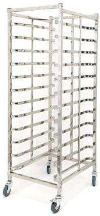 LVLDAWA Aluminum Bakery Rack, Mobile Pan Racking Trolley Storage Cooling Rack, Food Trays Cart With Casters For Kitchen, Dessert Shop, Trays Not Included (Color : Silver, Size : A-60X46.5X137CM)