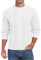 QIXING Men's Cable Knit Jumper Crew Neck Sweater Soft Casual Long Sleeve Textured Knitwear Tops for Men UK (White, L)