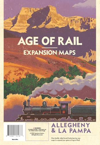 Capstone Games | Age of Rail: Allegheny & La Pampa | Double-Sided Expansion Map for Age of Rail: South Africa | 3 to 5 Players Ages 12+ | English