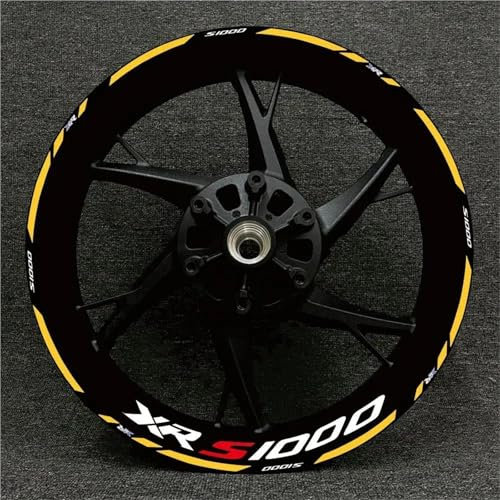 YHGGDN Motorrad Radnaben Rad Aufkleber Motorrad-Radaufkleber Für S1000 XR S1000XR, Reflektierende Felgenaufkleber, Streifenband Streifen(Farbe 21)